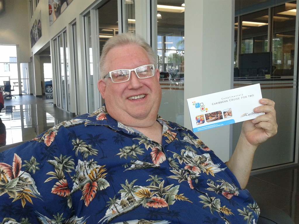 Another Winner at Lakeland Automall Ford & Hyundai on the "Test Drive Your Way To the Caribbean" Contest