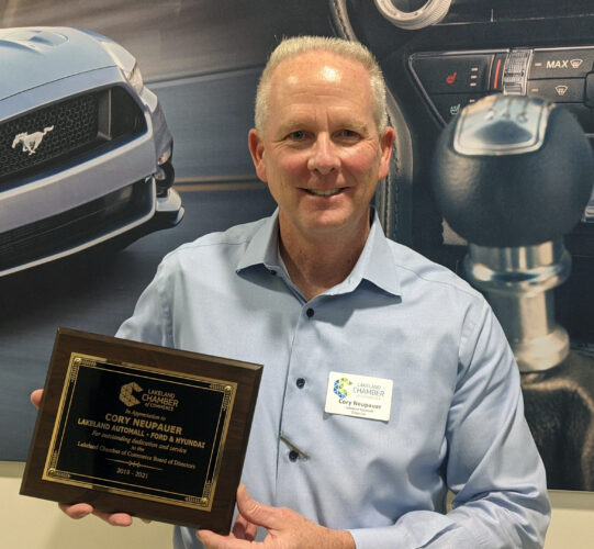 Lakeland Automall CFO Cory Neupauer honored for Lakeland Chamber of Commerce service