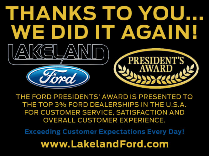 Continuing Excellence: Lakeland Ford Wins President's Award for the 5th Strait Year